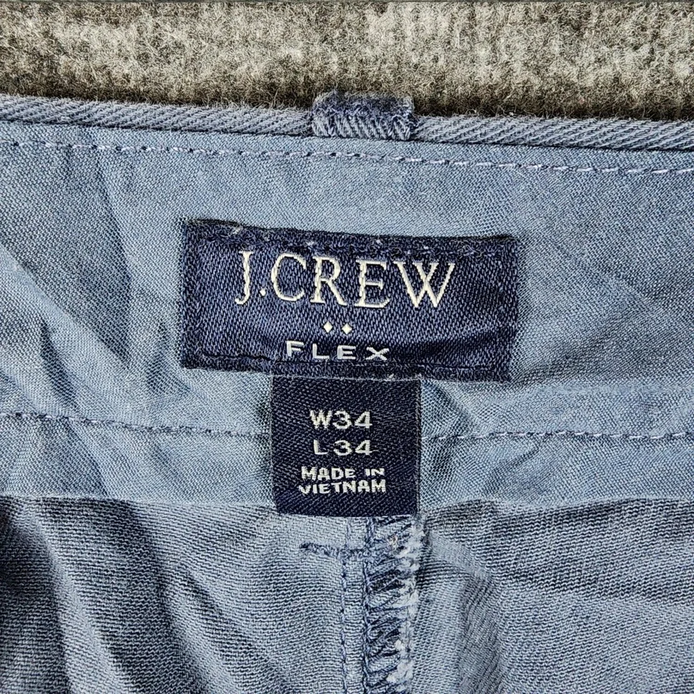 J Crew Chino Pants Mens 34x34 Blue Gray Straight‎ Leg Cotton Twill Casual Work